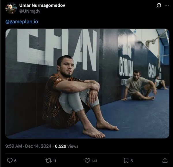 Umar Nurmagomedov tweet about Gameplan