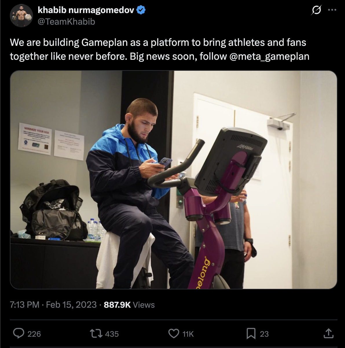 Khabib Nurmagomedov tweet about Gameplan
