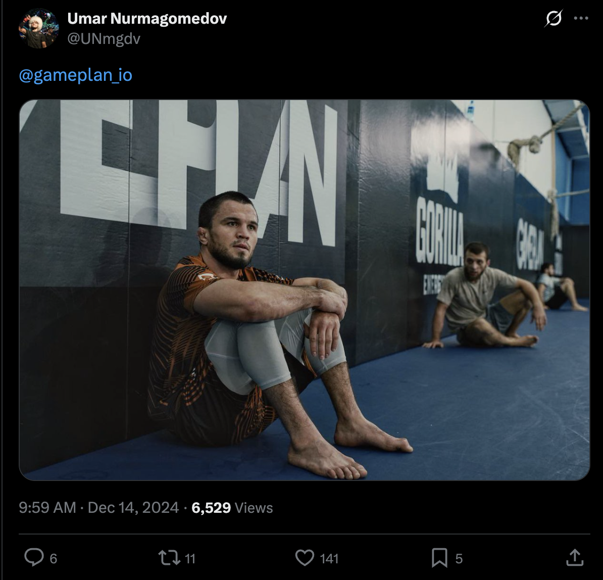 Umar Nurmagomedov tweet about Gameplan
